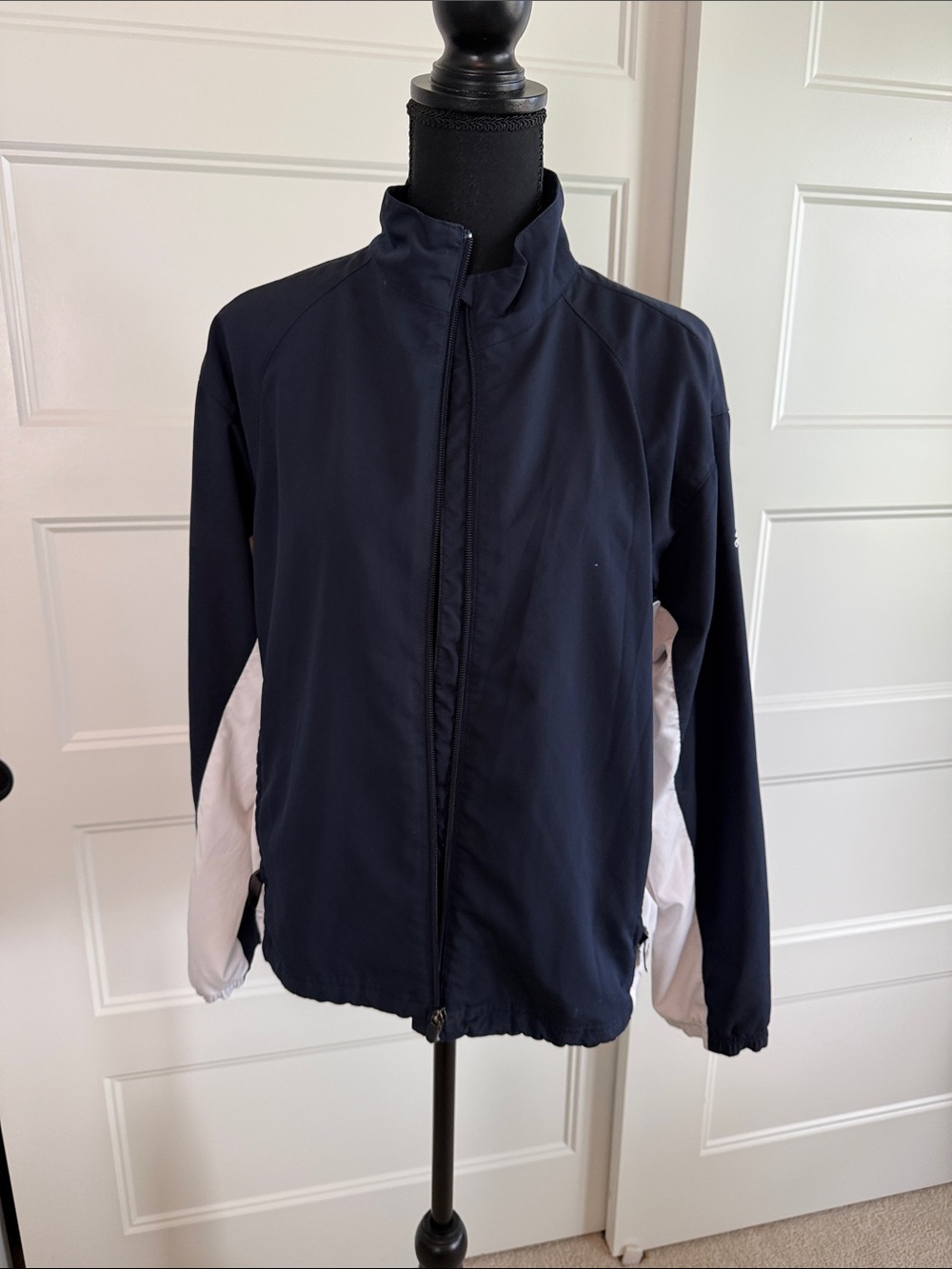 adidas Women's Navy and White Lightweight Zip-Up Jacket